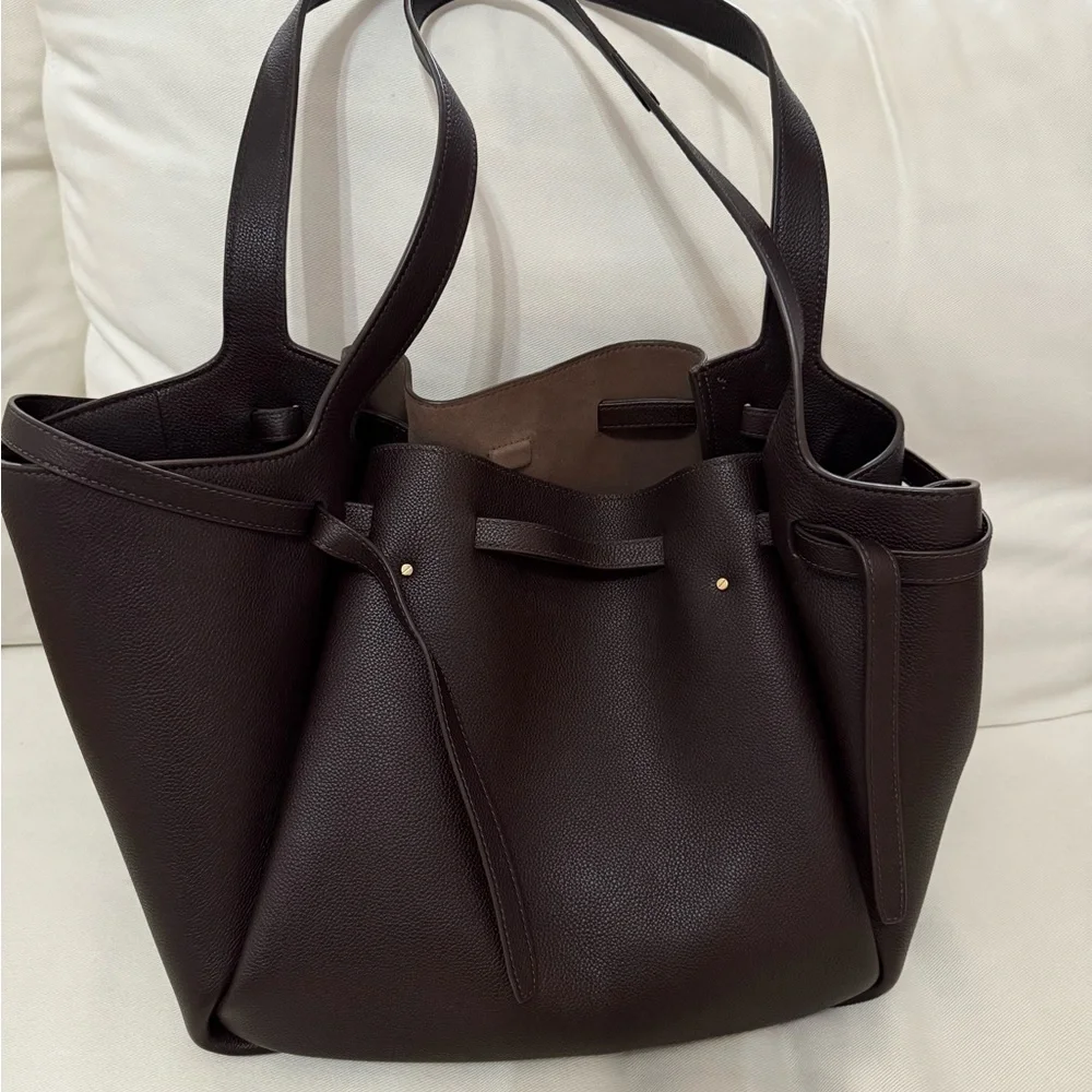 LIKE NEW! Tory Burch Romy Tote in Deep Brown - Picture 3 of 7